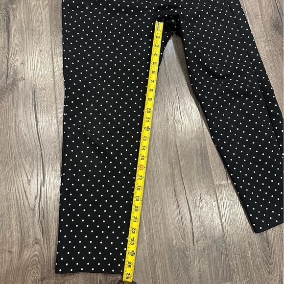 Elle Brand Skinny Ankle Black White Polka Dot Career Pants Trousers Size 8 - Picture 5 of 9